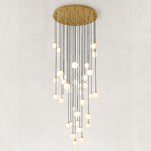 Astrielle Natural Gypsum Spherical Cascade Chandelier 32Light