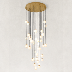 Astrielle Natural Gypsum Spherical Cascade Chandelier 32Light