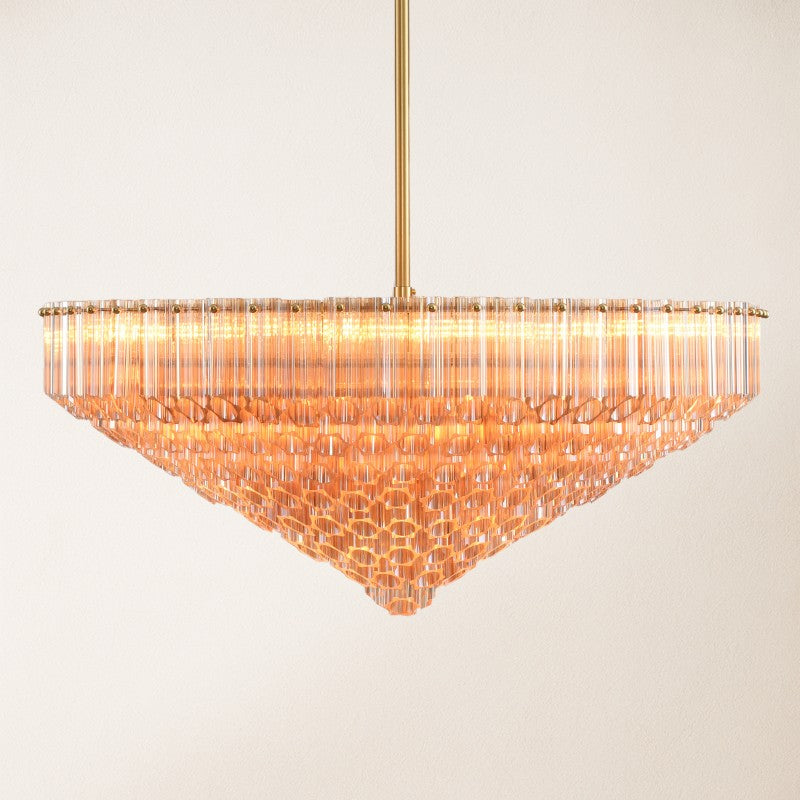 Aurea Amber Crystal Halo Round Chandelier 30" D