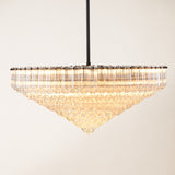 Aurea Amber Crystal Halo Round Chandelier 30" D