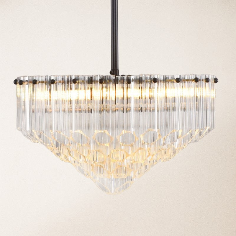 Aurea Amber Crystal Halo Round Chandelier 14" D