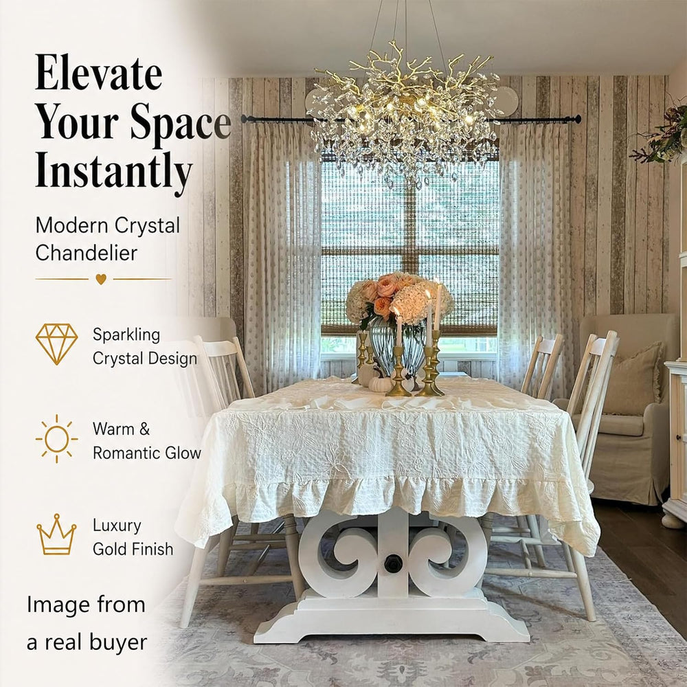 Aurelia Branches Crystal Chandelier 30"W