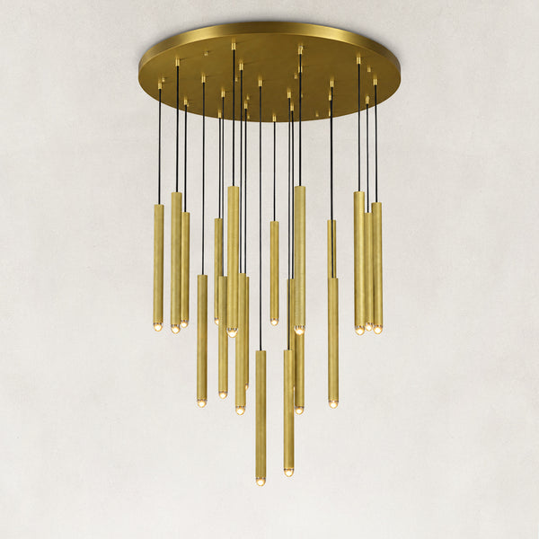 Aurelias Single Crystal Rod Chandelier 48"D