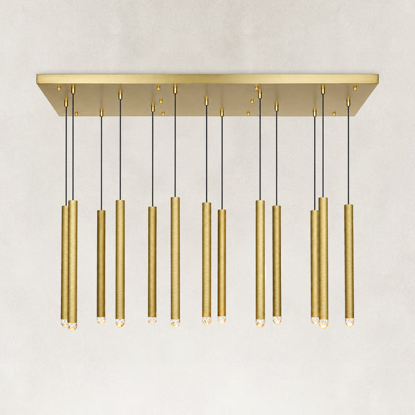 Aurelias Single Crystal Rod Chandelier 48"W