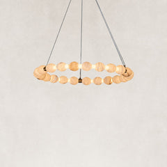 Pearl Single Circle Alabaster Chandelier 24
