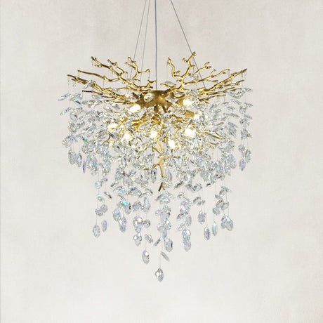 Auro Branch Crystal Cascade Grand  Chandelier 24"