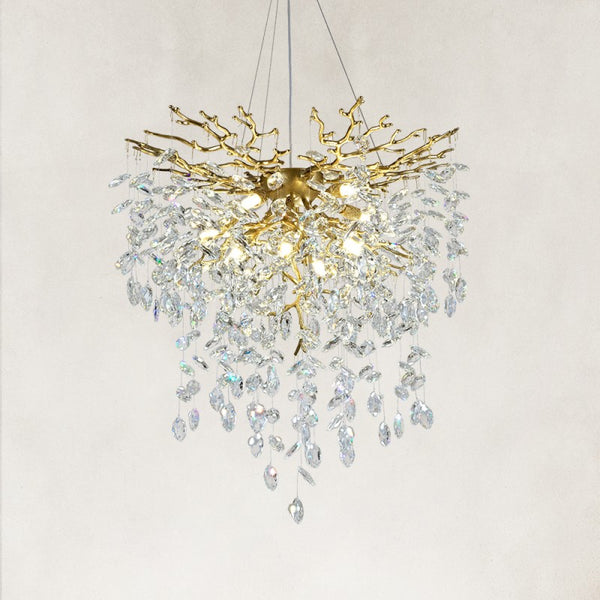Auro Branch Crystal Cascade Grand  Chandelier 24"D