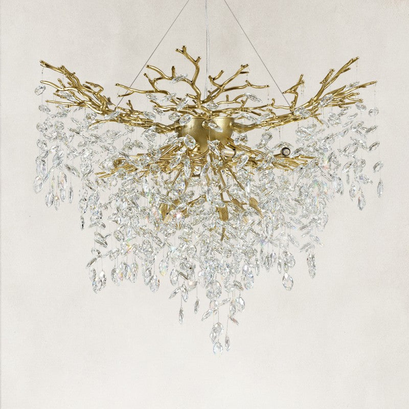 Auro Branch Crystal  Cascade Grand Chandelier 40"D