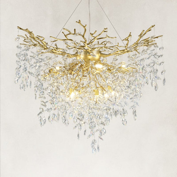 Auro Branch Crystal  Cascade Grand Chandelier 40"D