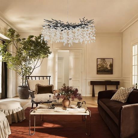 Auro Branch Crystal Cascade Round Chandelier 40"D