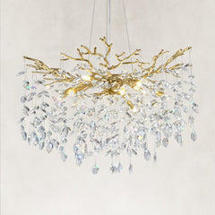 Auro Branch Crystal Cascade Round Chandelier 30