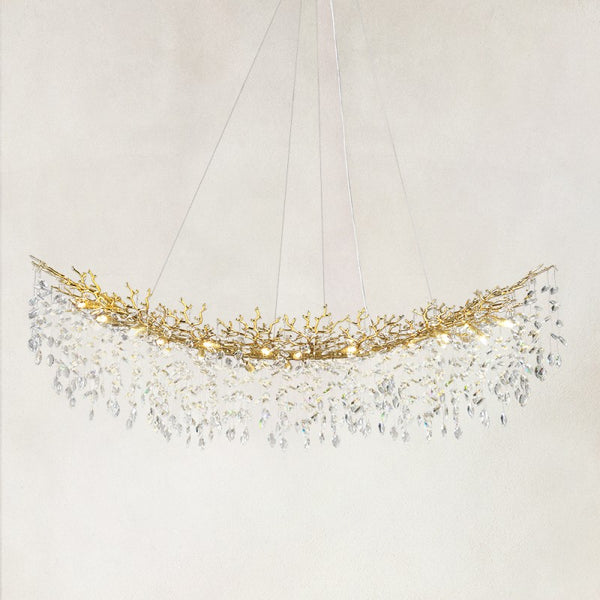 Auro Branch Crystal Tree Linear Chandelier 72"W