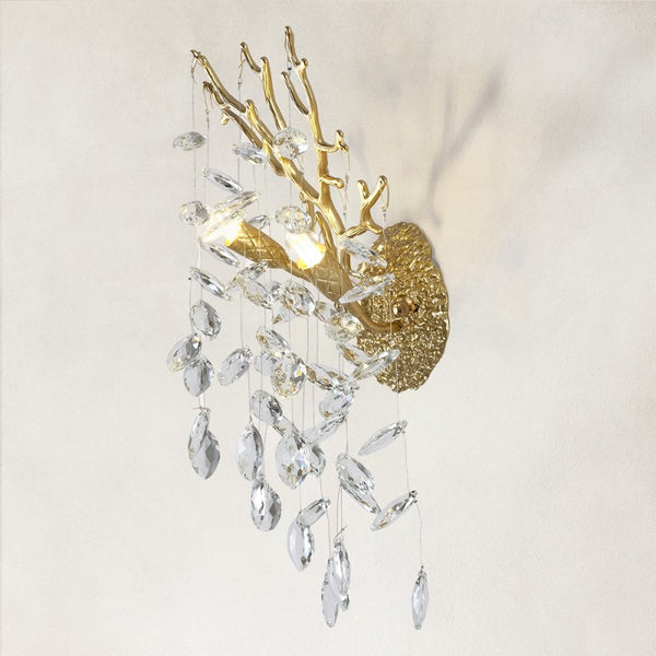 Auro Branch Crystal Wall Sconce 10"H