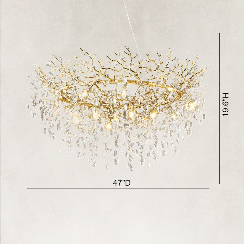 Auro Frostleaf Crystal Ring Chandelier 48"D