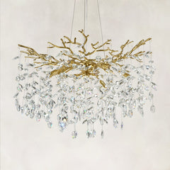 Auro Branch Crystal Cascade Round Chandelier 30