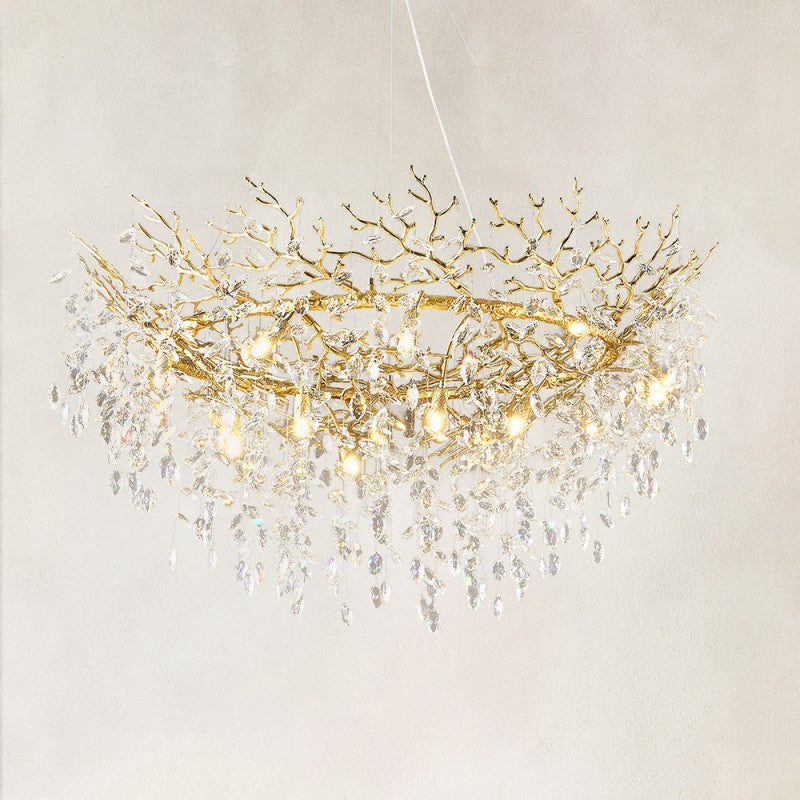 Auro Frostleaf Crystal Ring Chandelier 48"D