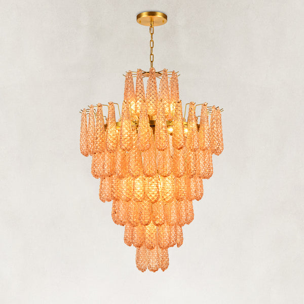 Auve Glass Tiered Cascade Chandelier 34"D
