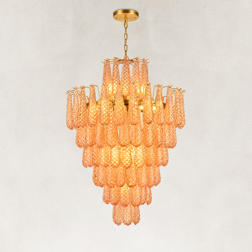 Auve Glass Tiered Cascade Chandelier 34