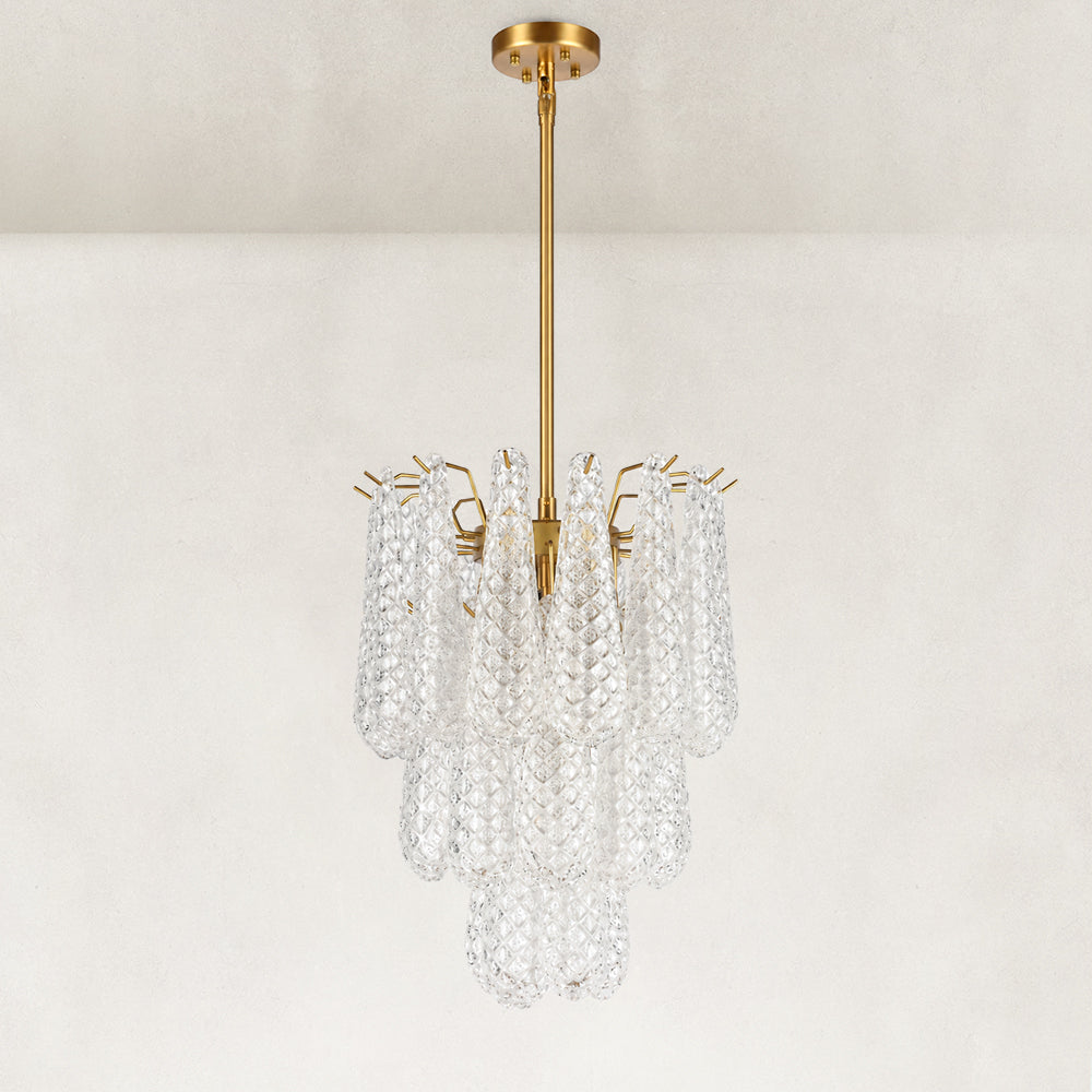 Auve Glass Tiered Chandelier 16"D