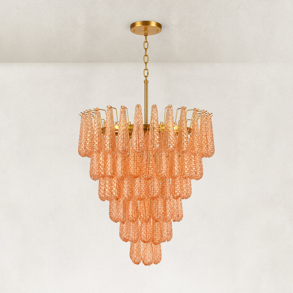 Auve Glass Tiered Chandelier 34"D