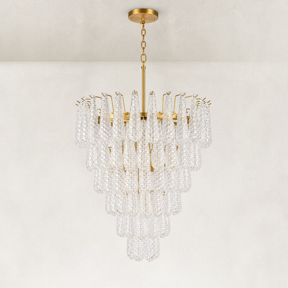 Auve Glass Tiered Chandelier 34"D