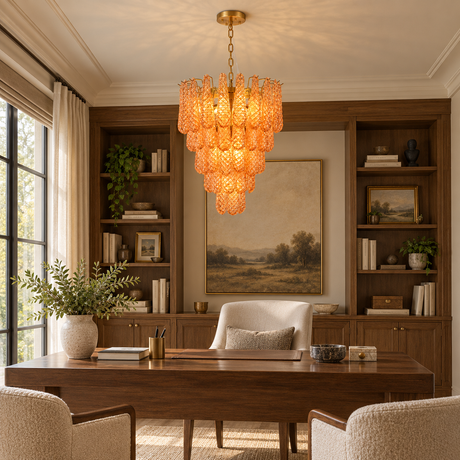 Auve Glass Tiered Chandelier 46"D