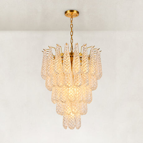 Auve Glass Tiered Chandelier 46"D