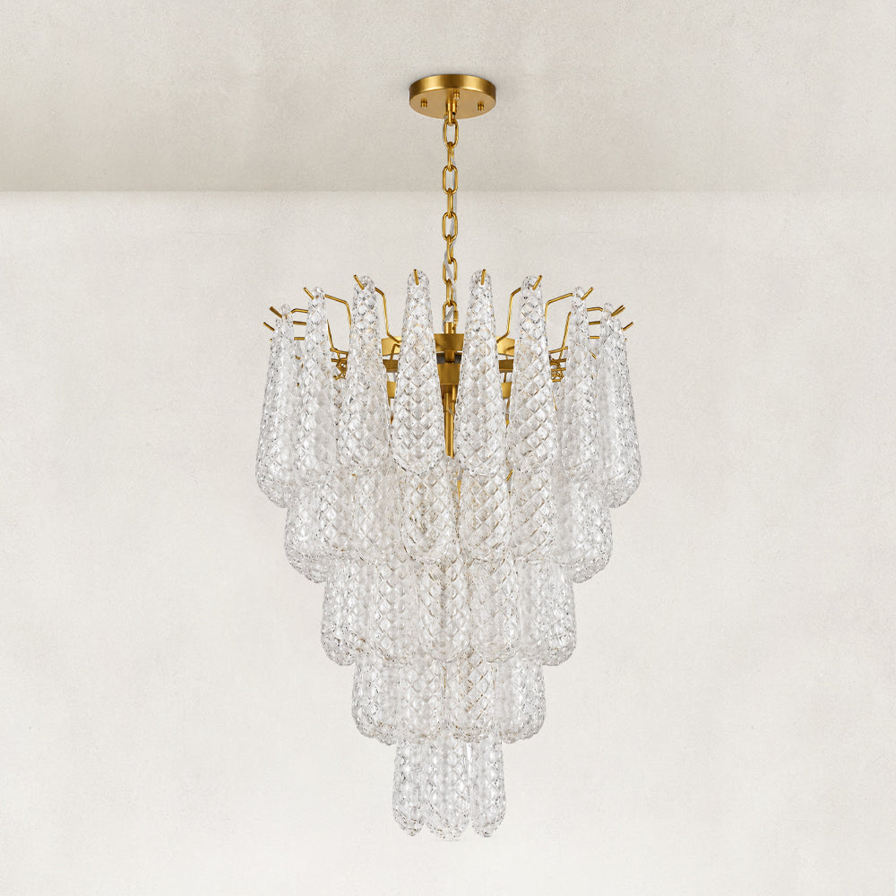 Auve Glass Tiered Chandelier 46"D