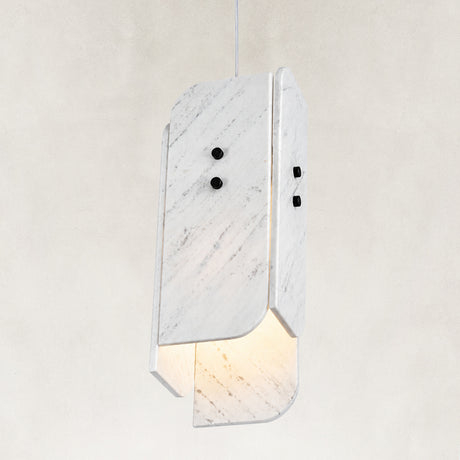 Averelle Yugoslavia White Marble Pendant 6"W