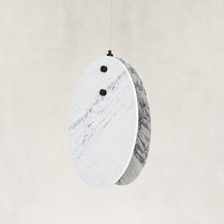 Averelle Yugoslavia White Marble Pendant 6“W
