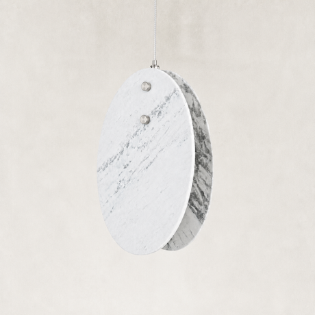 Averelle Yugoslavia White Marble Pendant 6“W