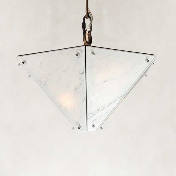 Averelle Yugoslavia White Marble Pendant 8"H