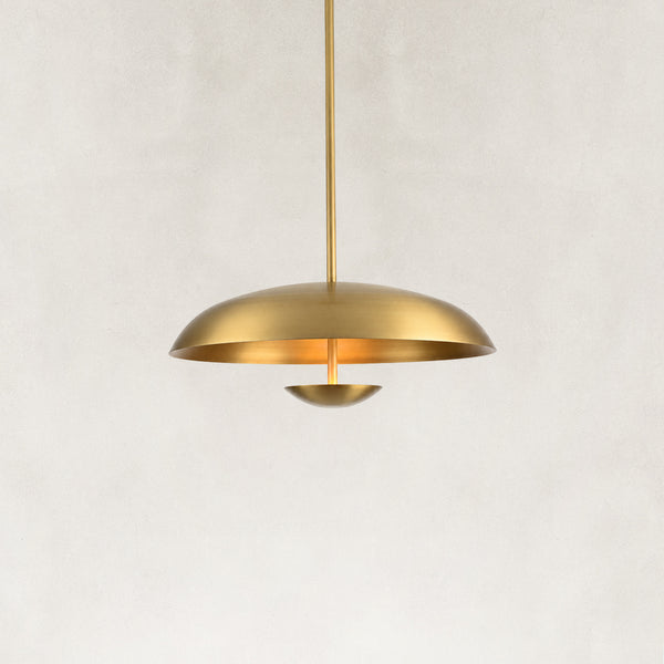Bruno Double-Disc Dome Pendant Light 18"D