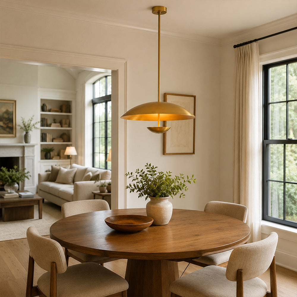 Bruno Double-Disc Dome Pendant Light 24"D