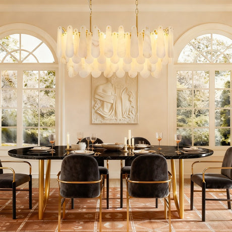 Cala Alabaster Rectangular Chandelier 40"