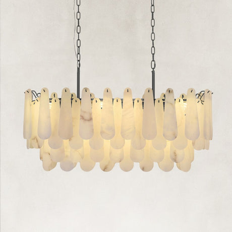 Cala Alabaster Rectangular Chandelier 40"