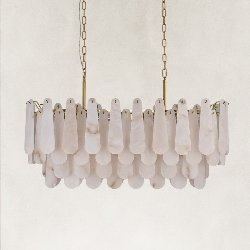 Cala Alabaster Rectangular Chandelier 40"