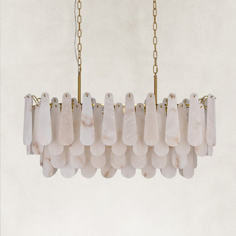 Cala Alabaster Rectangular Chandelier 40"