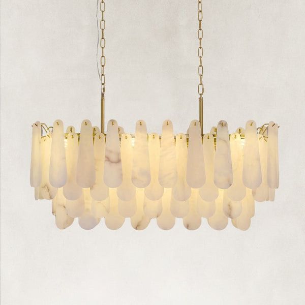 Cala Alabaster Rectangular Chandelier 40"W