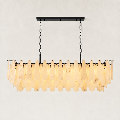 Cala Alabaster Rectangular Chandelier 72"W