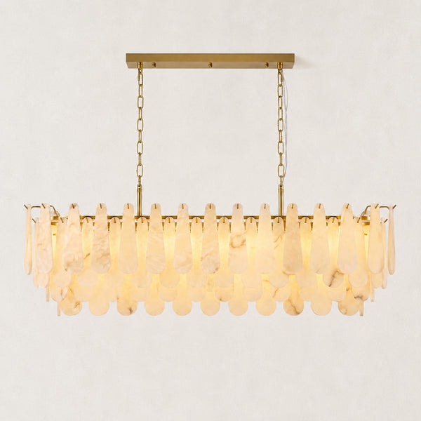 Cala Alabaster Rectangular Chandelier 54"W