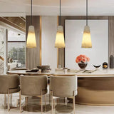 Camuse Conical Alabaster Pendant 10''H