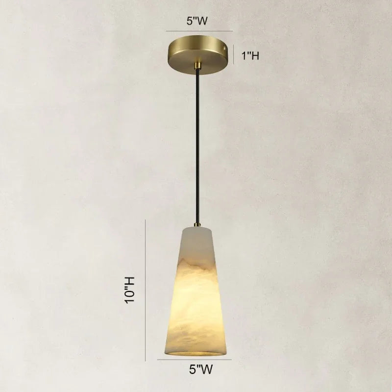 Camuse Conical Alabaster Pendant 10''H