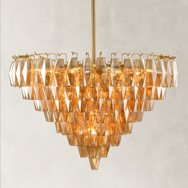 Celasty Drop Round Crystal Glass Chandelier 36"D