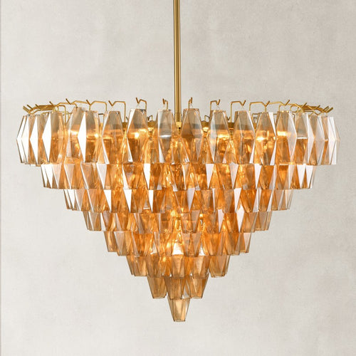 Celasty Drop Round Crystal Glass Chandelier 36