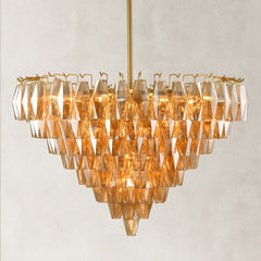 Celasty Drop Round Crystal Glass Chandelier 36