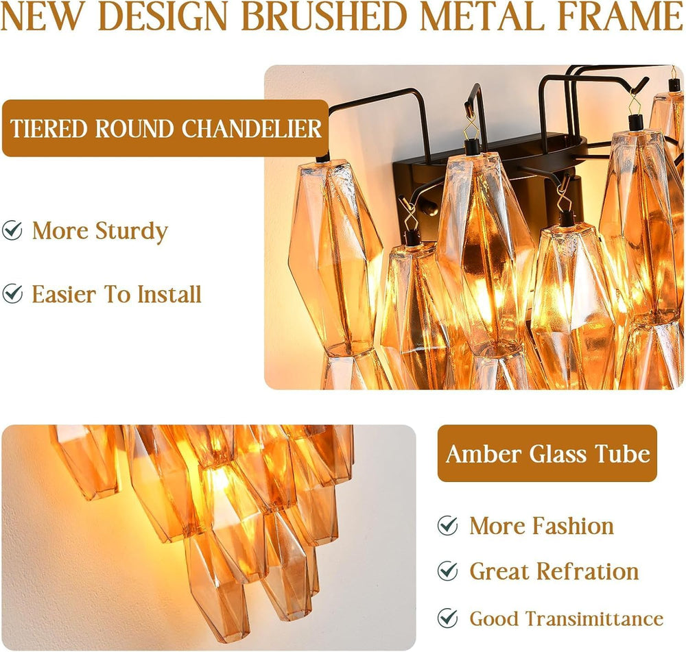 Celasty Drop Round Glass Wall Sconce 19.6"H
