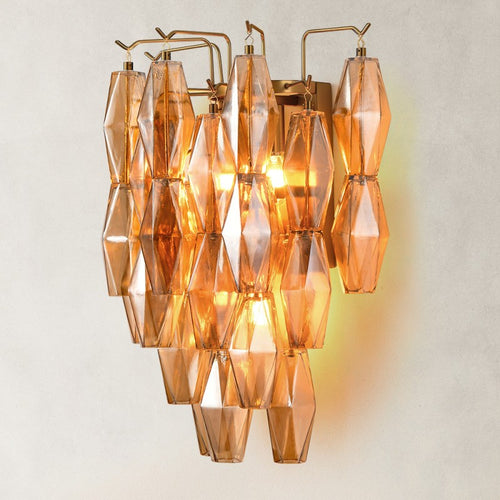 Celasty Drop Round Glass Wall Sconce 19.6