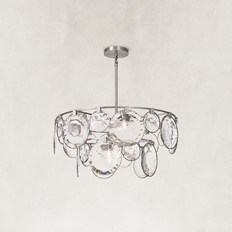Celestia Multi-Faceted Double-Layer Crystal Disc Chandelier 40"D