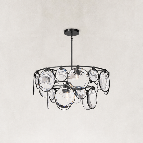 Celestia Multi-Faceted Double-Layer Crystal Disc Chandelier 40"D